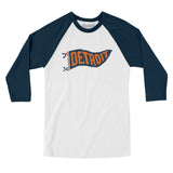 Detroit Pennant Men/Unisex Raglan 3/4 Sleeve T-Shirt-Allegiant Goods Co. Vintage Sports Apparel