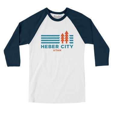 Heber City Utah in White with Navy Color