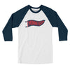 Minnesota Pennant Men/Unisex Raglan 3/4 Sleeve T-Shirt-White with Navy-Allegiant Goods Co. Vintage Sports Apparel