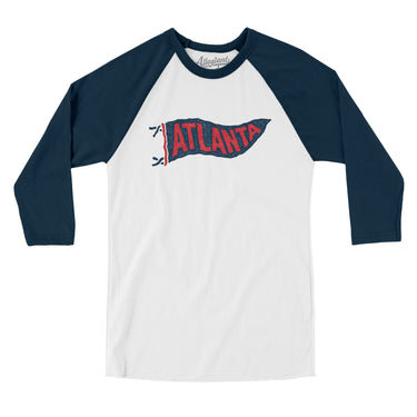 Atlanta Pennant Men/Unisex Raglan 3/4 Sleeve T-Shirt-Allegiant Goods Co. Vintage Sports Apparel