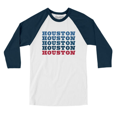 Houston Repeat Men/Unisex Raglan 3/4 Sleeve T-Shirt-Allegiant Goods Co. Vintage Sports Apparel