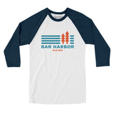 Bar Harbor Maine in White with Navy Color