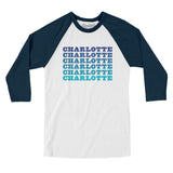 Charlotte Repeat Men/Unisex Raglan 3/4 Sleeve T-Shirt-Allegiant Goods Co. Vintage Sports Apparel