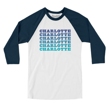 Charlotte Repeat Men/Unisex Raglan 3/4 Sleeve T-Shirt-Allegiant Goods Co. Vintage Sports Apparel
