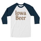 Iowa Beer Men/Unisex Raglan 3/4 Sleeve T-Shirt-Allegiant Goods Co. Vintage Sports Apparel