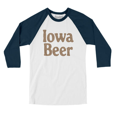 Iowa Beer Men/Unisex Raglan 3/4 Sleeve T-Shirt-Allegiant Goods Co. Vintage Sports Apparel