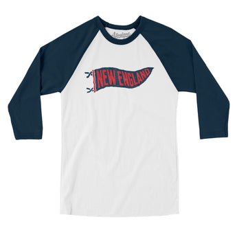 New England Pennant Men/Unisex Raglan 3/4 Sleeve T-Shirt-Allegiant Goods Co. Vintage Sports Apparel
