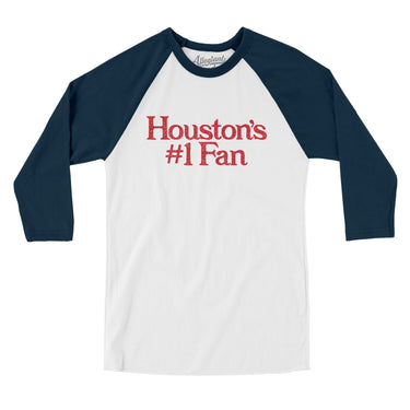 Houston's Number 1 Fan Men/Unisex Raglan 3/4 Sleeve T-Shirt-Allegiant Goods Co. Vintage Sports Apparel