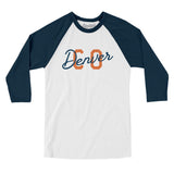 Denver Co Overprinted Men/Unisex Raglan 3/4 Sleeve T-Shirt-Allegiant Goods Co. Vintage Sports Apparel