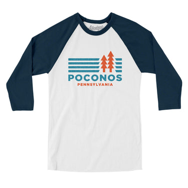 Poconos Pennsylvania in White with Navy Color