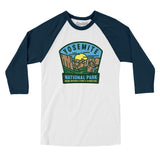 Yosemite National Park Badge Men/Unisex Raglan 3/4 Sleeve T-Shirt-Allegiant Goods Co. Vintage Sports Apparel