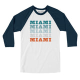 Miami Repeat Men/Unisex Raglan 3/4 Sleeve T-Shirt-Allegiant Goods Co. Vintage Sports Apparel