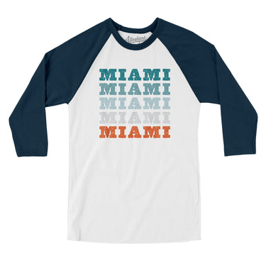 Miami Repeat Men/Unisex Raglan 3/4 Sleeve T-Shirt-Allegiant Goods Co. Vintage Sports Apparel