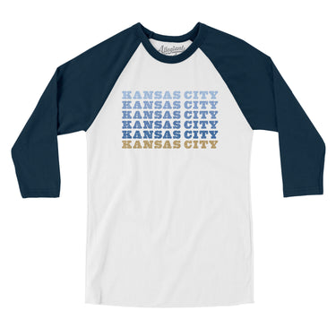 Kansas City Repeat Men/Unisex Raglan 3/4 Sleeve T-Shirt-Allegiant Goods Co. Vintage Sports Apparel