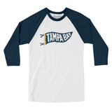 Tampa Bay Pennant Men/Unisex Raglan 3/4 Sleeve T-Shirt-Allegiant Goods Co. Vintage Sports Apparel