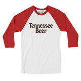 Tennessee Beer Men/Unisex Raglan 3/4 Sleeve T-Shirt-White with Red-Allegiant Goods Co. Vintage Sports Apparel
