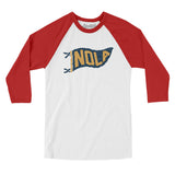 Nola Pennant Men/Unisex Raglan 3/4 Sleeve T-Shirt-Allegiant Goods Co. Vintage Sports Apparel