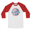 Brooklyn Atlantics Men/Unisex Raglan 3/4 Sleeve T-Shirt-White with Red-Allegiant Goods Co. Vintage Sports Apparel