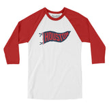 Houston Pennant Men/Unisex Raglan 3/4 Sleeve T-Shirt-Allegiant Goods Co. Vintage Sports Apparel