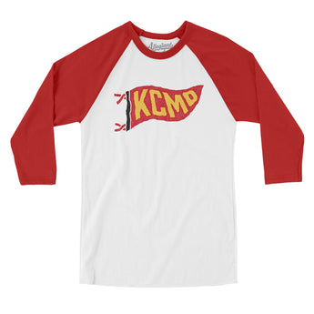 Kcmo Pennant Men/Unisex Raglan 3/4 Sleeve T-Shirt-Allegiant Goods Co. Vintage Sports Apparel