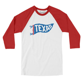 Texas Pennant Men/Unisex Raglan 3/4 Sleeve T-Shirt-Allegiant Goods Co. Vintage Sports Apparel