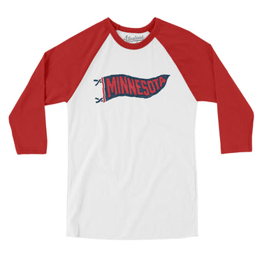 Minnesota Pennant Men/Unisex Raglan 3/4 Sleeve T-Shirt-Allegiant Goods Co. Vintage Sports Apparel