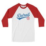 Detroit Vintage Script Men/Unisex Raglan 3/4 Sleeve T-Shirt-Allegiant Goods Co. Vintage Sports Apparel
