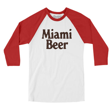 Miami Beer Men/Unisex Raglan 3/4 Sleeve T-Shirt-Allegiant Goods Co. Vintage Sports Apparel
