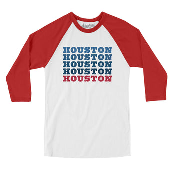 Houston Repeat Men/Unisex Raglan 3/4 Sleeve T-Shirt-Allegiant Goods Co. Vintage Sports Apparel
