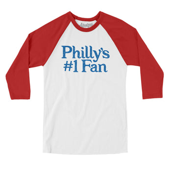 Philly's Number 1 Fan Men/Unisex Raglan 3/4 Sleeve T-Shirt-Allegiant Goods Co. Vintage Sports Apparel