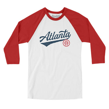 Atlanta Vintage Script Men/Unisex Raglan 3/4 Sleeve T-Shirt-Allegiant Goods Co. Vintage Sports Apparel