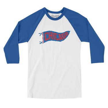Chicago Pennant Men/Unisex Raglan 3/4 Sleeve T-Shirt-Allegiant Goods Co. Vintage Sports Apparel