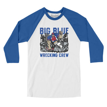Big Blue Wrecking Crew Men/Unisex Raglan 3/4 Sleeve T-Shirt-Allegiant Goods Co. Vintage Sports Apparel