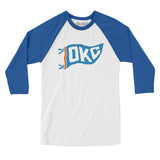 Okc Pennant Men/Unisex Raglan 3/4 Sleeve T-Shirt-Allegiant Goods Co. Vintage Sports Apparel