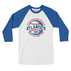 Brooklyn Atlantics Men/Unisex Raglan 3/4 Sleeve T-Shirt-White with True Royal-Allegiant Goods Co. Vintage Sports Apparel