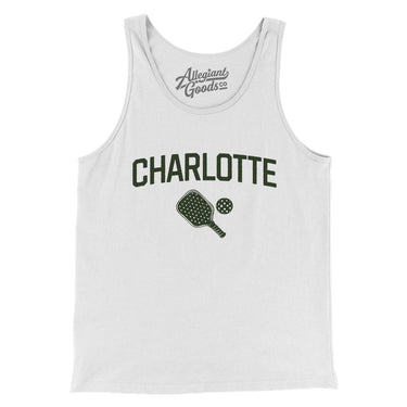 Charlotte Pickleball Men/Unisex Tank Top-White-Allegiant Goods Co. Vintage Sports Apparel