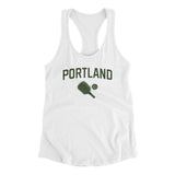 Portland Pickleball Women's Racerback Tank-White-Allegiant Goods Co. Vintage Sports Apparel