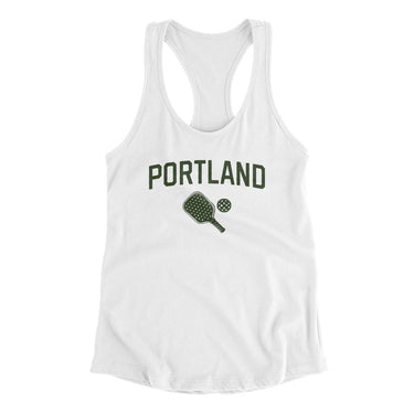 Portland Pickleball Women's Racerback Tank-White-Allegiant Goods Co. Vintage Sports Apparel