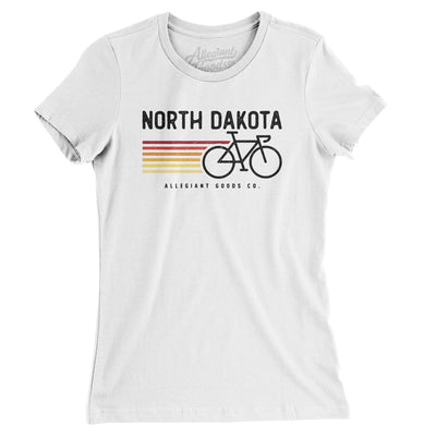 North Dakota Cycling Women's T-Shirt-White-Allegiant Goods Co. Vintage Sports Apparel