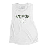 Baltimore Golf Women's Flowey Scoopneck Muscle Tank-White-Allegiant Goods Co. Vintage Sports Apparel