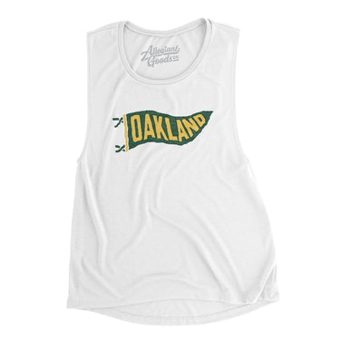 Oakland Pennant Women's Flowey Scoopneck Muscle Tank-Allegiant Goods Co. Vintage Sports Apparel