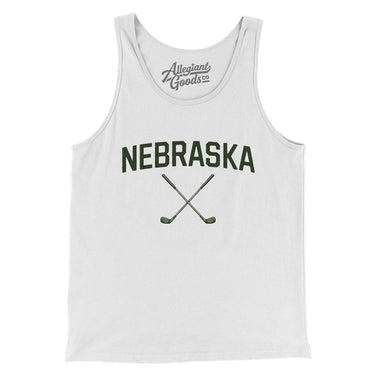 Nebraska Golf Men/Unisex Tank Top-White-Allegiant Goods Co. Vintage Sports Apparel