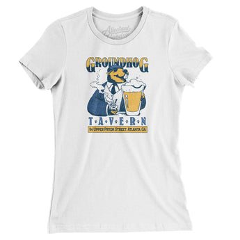 Groundhog Tavern Atlanta Women's T-Shirt-White-Allegiant Goods Co. Vintage Sports Apparel