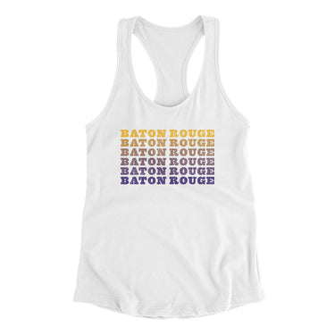 Baton Rouge Repeat Women's Racerback Tank-White-Allegiant Goods Co. Vintage Sports Apparel