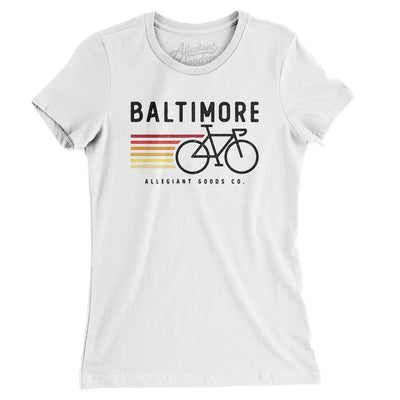 Baltimore Cycling Women's T-Shirt-White-Allegiant Goods Co. Vintage Sports Apparel