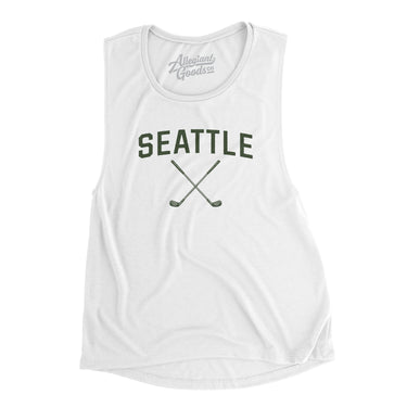Seattle Golf Women's Flowey Scoopneck Muscle Tank-White-Allegiant Goods Co. Vintage Sports Apparel