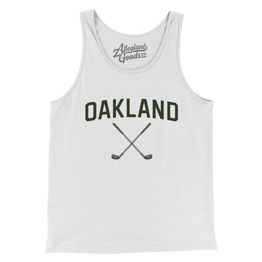 Oakland Golf Men/Unisex Tank Top-White-Allegiant Goods Co. Vintage Sports Apparel