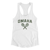 Omaha Tennis Women's Racerback Tank-White-Allegiant Goods Co. Vintage Sports Apparel