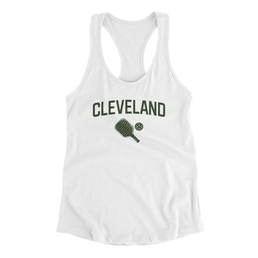 Cleveland Pickleball Women's Racerback Tank-White-Allegiant Goods Co. Vintage Sports Apparel