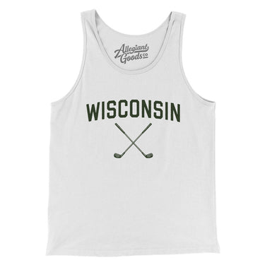 Wisconsin Golf Men/Unisex Tank Top-White-Allegiant Goods Co. Vintage Sports Apparel